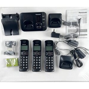 Panasonic KX‑TG3833M Cordless Phone System 3 Handsets Answering Call Block